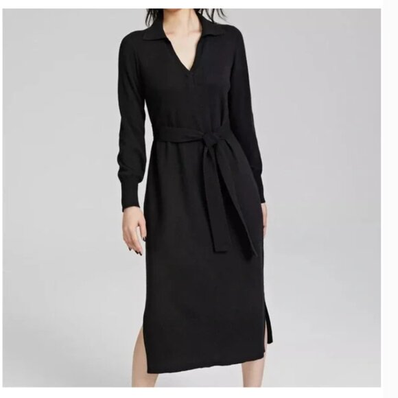 Charter Club 100% Cashmere Belted Midi Sweater Dress Size Small - Picture 1 of 2
